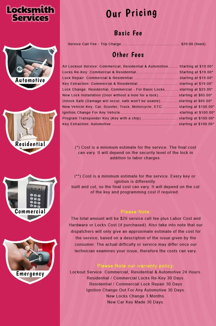 Spring Lake NJ Locksmith Store Spring Lake, NJ 732-475-3248 - price-list-c-18